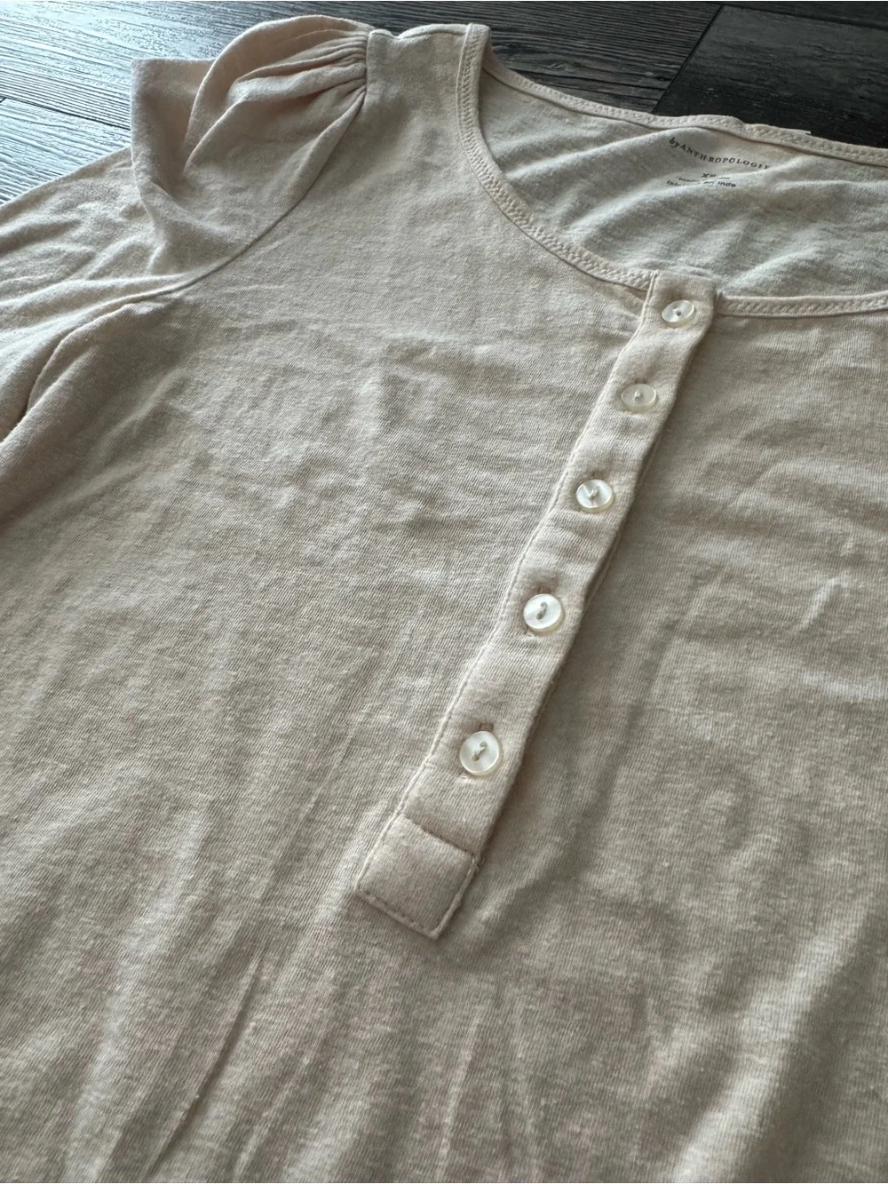 NWT Anthropologie puff sleeve Henley top extra small XS